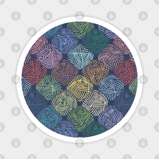 Yarnoholic paradise in dark blue Magnet by runcatrun